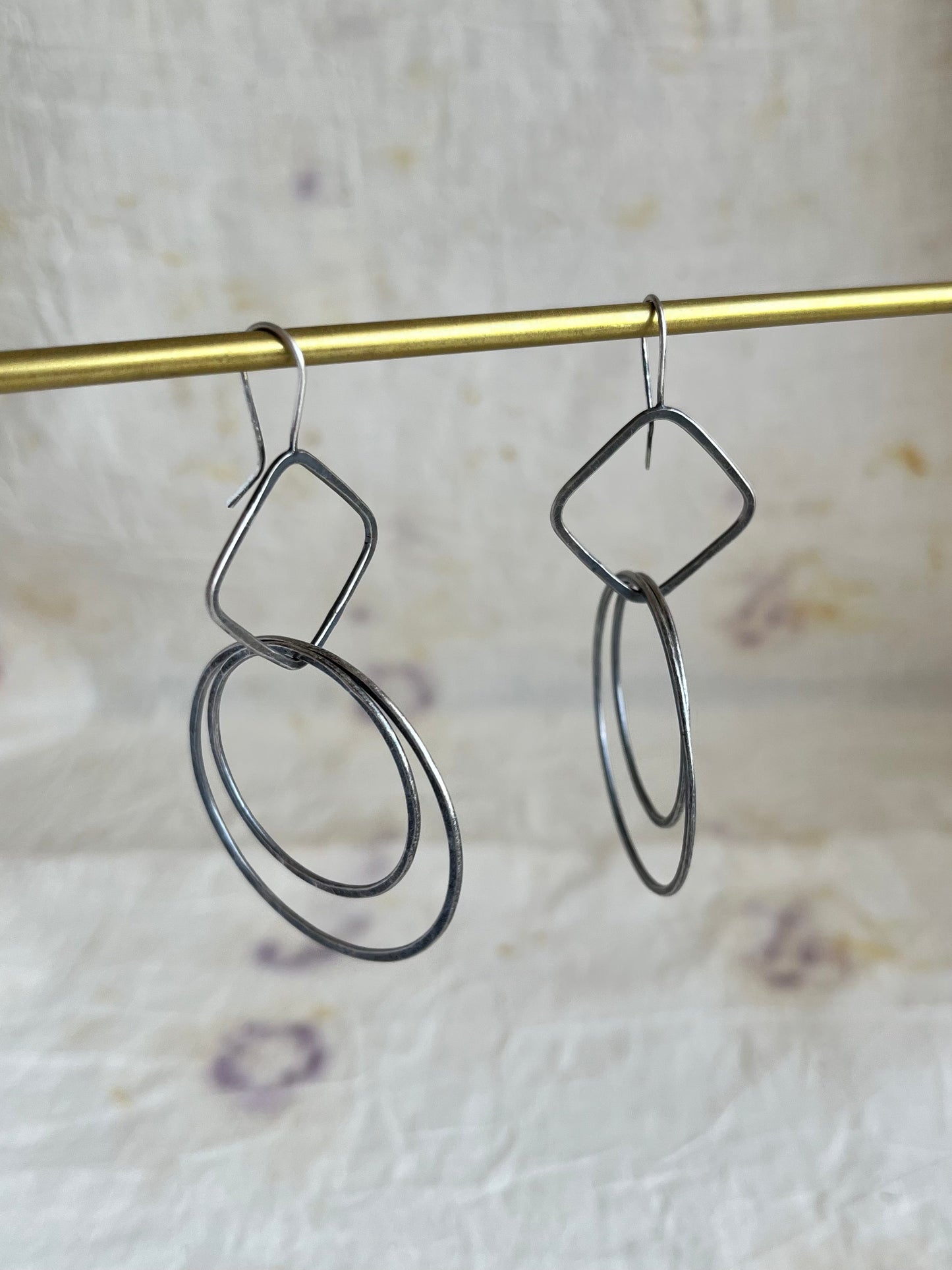 Oxidised Orbit Hoops Earrings